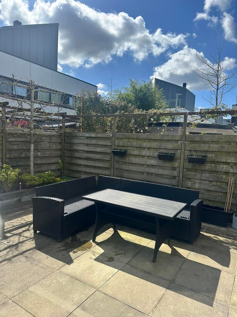 Loungeset zwart 6 persoons, Tuin en Terras, Tuinsets en Loungesets, Ophalen of Verzenden, Zo goed als nieuw