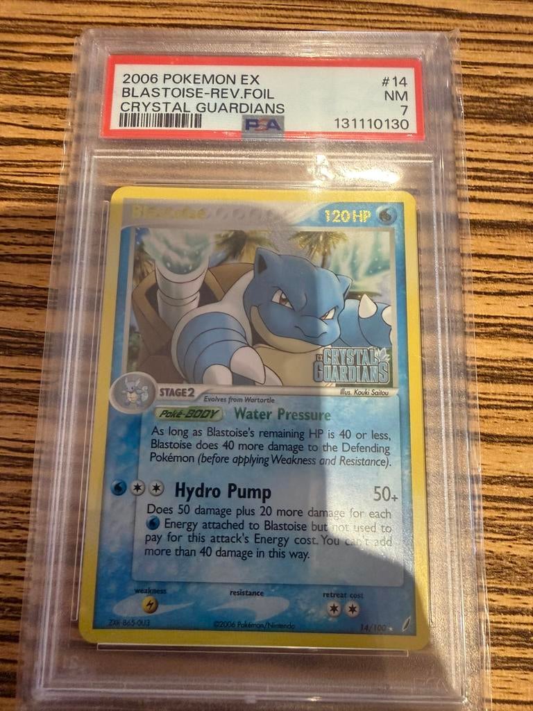Pokemon Blastoise 14 psa 7, Ophalen, Zo goed als nieuw