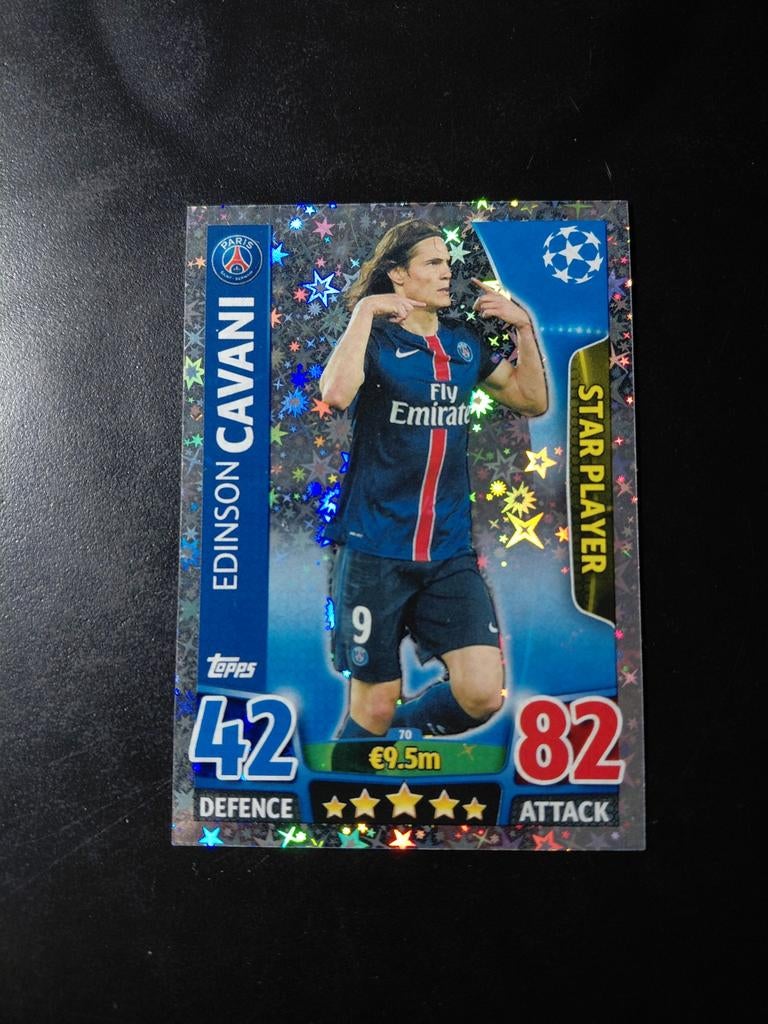 Edinson cavani (psg) topps 2015/16 star player, Ophalen of Verzenden, Nieuw, Buitenlandse clubs, Spelerskaart