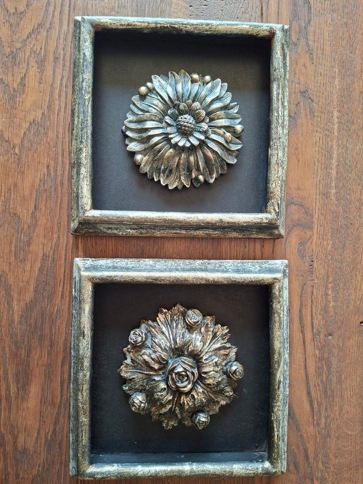 Set van 2 wanddecoraties met bloemmotief, Huis en Inrichting, Woonaccessoires | Wanddecoraties, Ophalen of Verzenden
