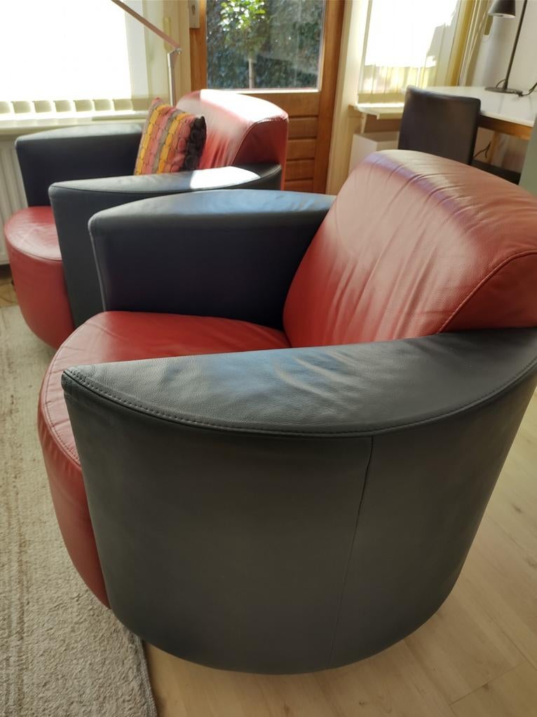 2 leren fauteuils van Montel, Ophalen of Verzenden, 75 tot 100 cm, Leer, 50 tot 75 cm