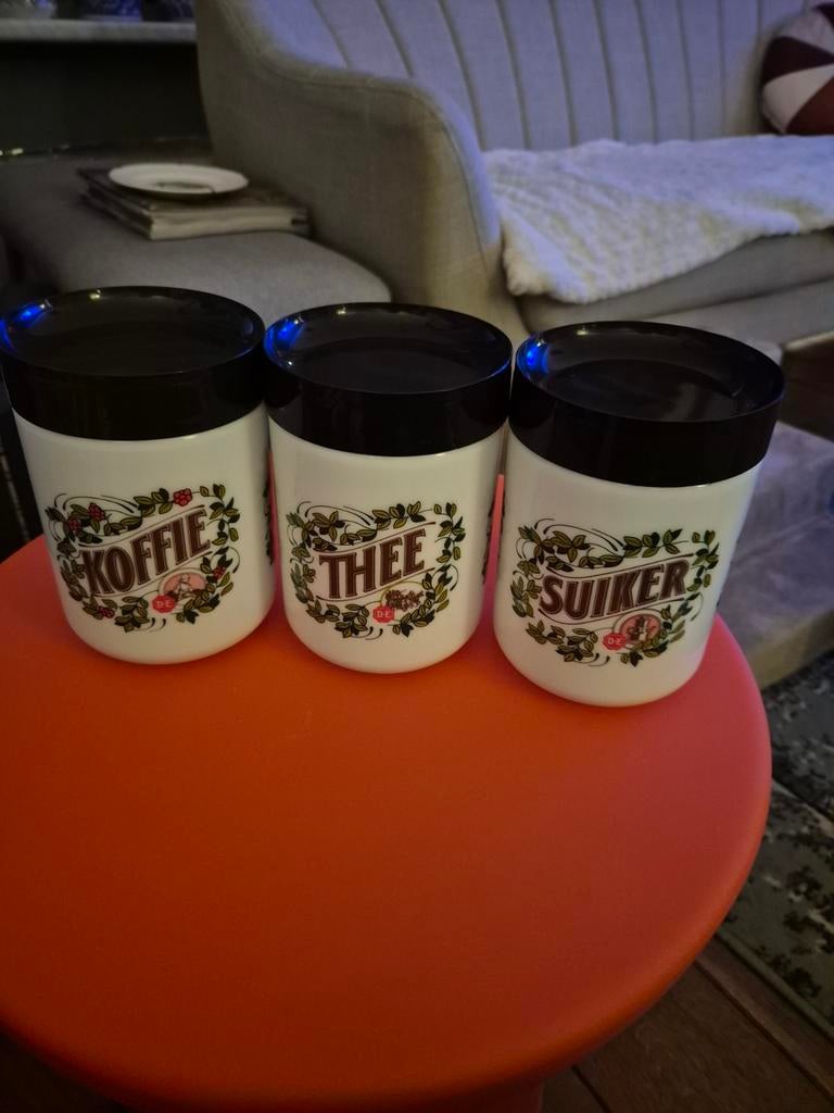 Grijs Gewolkt Emaille Koffie Suiker Thee Bussenset | Overig
