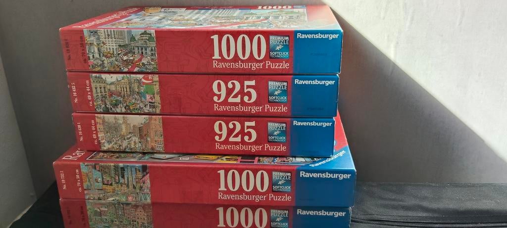 5 Ravensburger steden puzzles, Ophalen, 500 t/m 1500 stukjes, Zo goed als nieuw