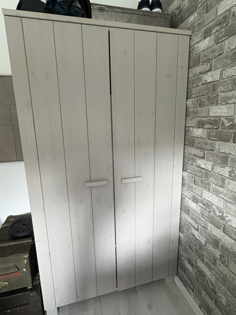 Woood Dennis kledingkast met roede en legplanken, Ophalen, Met plank(en), 50 tot 100 cm, 150 tot 200 cm