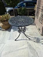 Gietijzeren bistro tafel met parasolgat, Tuin en Terras, Tuintafels, Ophalen, Gebruikt, Rond, Metaal