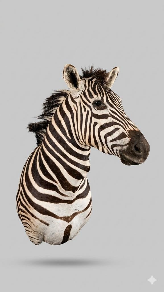 Opgezette zebra kop-schouder-montage....opgezet sikahert, Ophalen of Verzenden, Overige soorten, Gewei of Kop