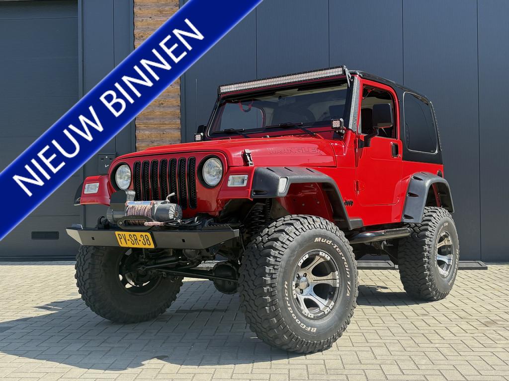 Jeep Wrangler 2.5i Automaat Softtop Nieuwstaat Incl Hardtop, Auto's, Oldtimers, Zwart, Cabriolet, Leder, Vierwielaandrijving