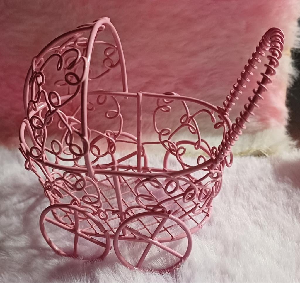 Roze poppenhuis kinderwagen, Ophalen of Verzenden, Poppenhuis