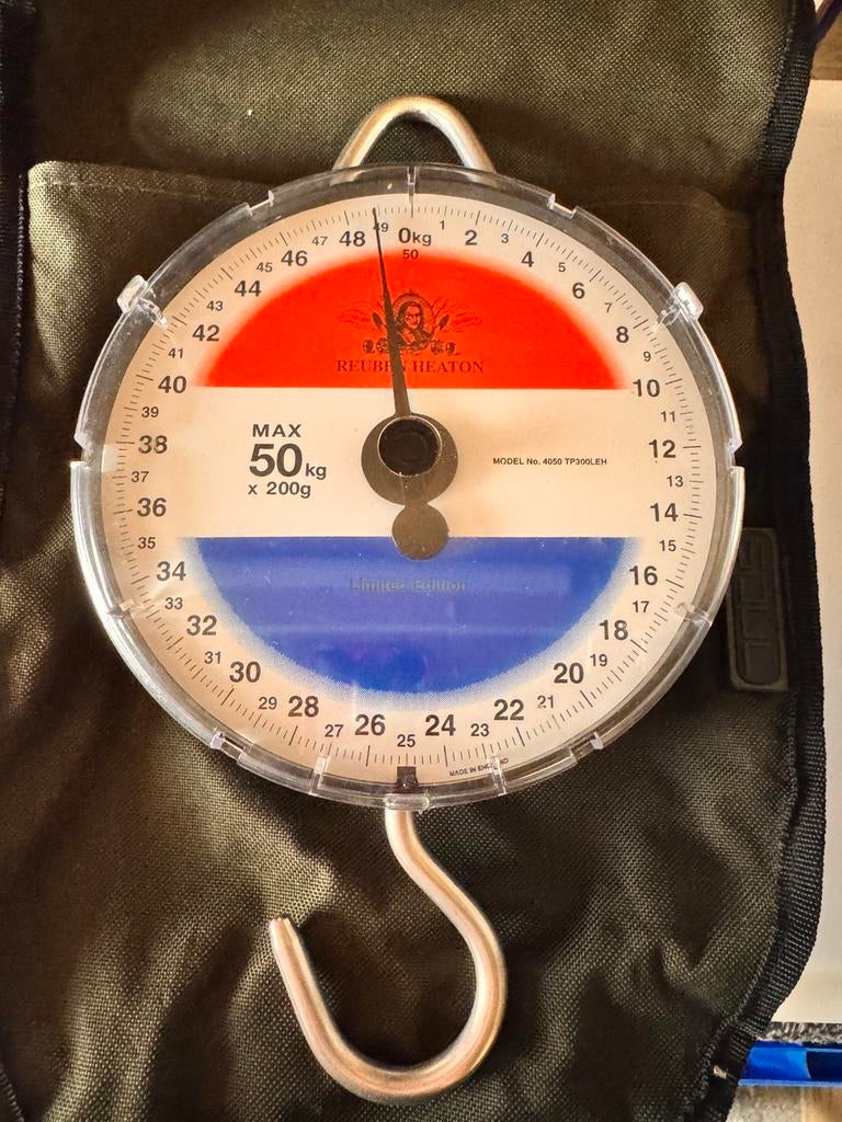 Reuben Heaton NL editie weegklok 50kg, Watersport en Boten, Ophalen of Verzenden, Zo goed als nieuw, Overige typen