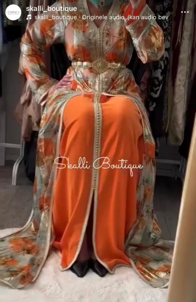 Takshita oranje mintgroen tlija, Maat 38/40 (M), Overige typen, Oranje, Ophalen of Verzenden