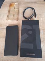 Samsung Galaxy S21 Ultra 5G Zwart met doos en hoesje, Telecommunicatie, Mobiele telefoons | HTC, Support@samsung.com, Zwart, Ophalen of Verzenden