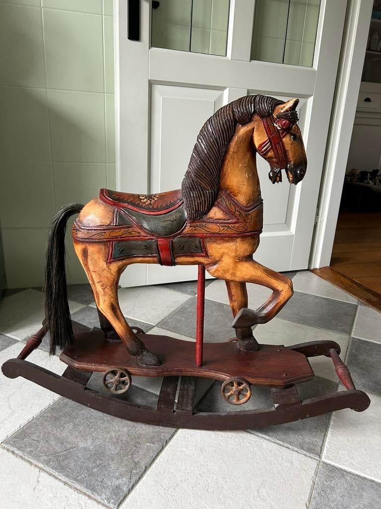 Vintage decoratief hobbelpaard, Antiek en Kunst, Ophalen