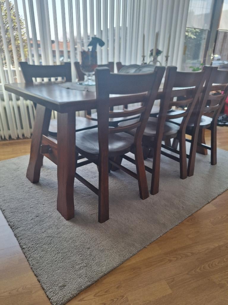 Massief eiken stoelen, Huis en Inrichting, Tafels | Eettafels, Ophalen, Gebruikt, Klassiek, Eikenhout