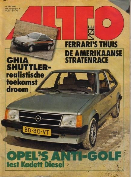 Autovisie 8 1982 : Opel Kadett - VW Golf GTD - Audi 80 TD, Ophalen of Verzenden, Gelezen, Algemeen
