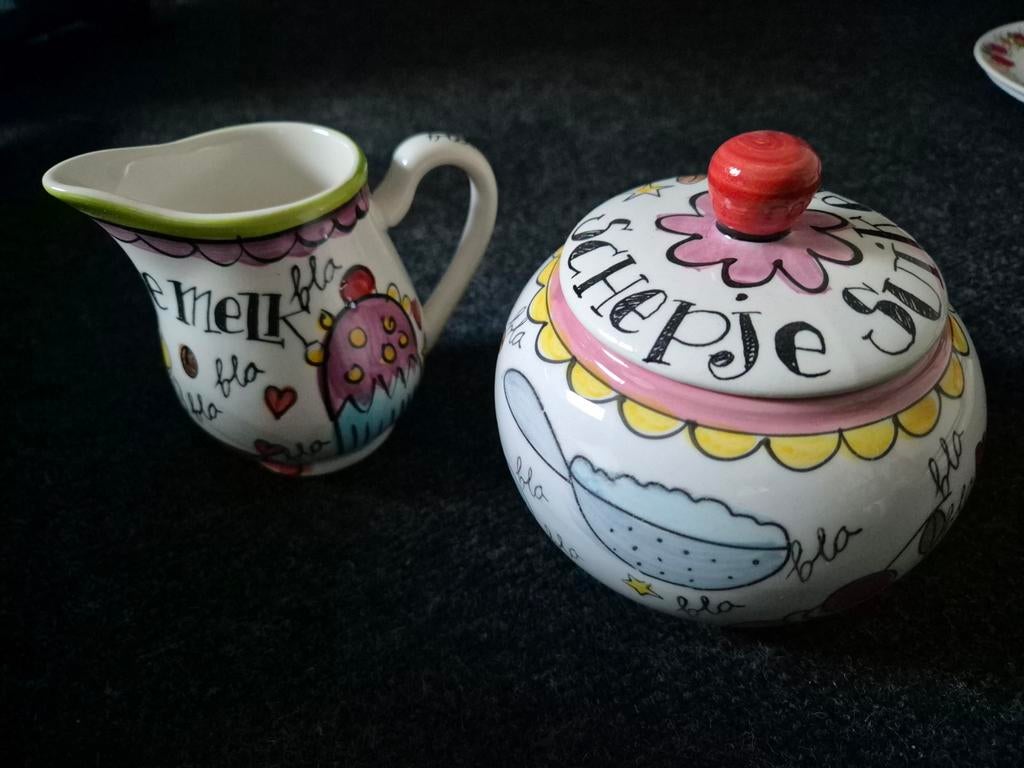 Melk en suiker set Blond Amsterdam, Huis en Inrichting, Keuken | Servies, Zo goed als nieuw, Overige typen, Blond Amsterdam, Aardewerk