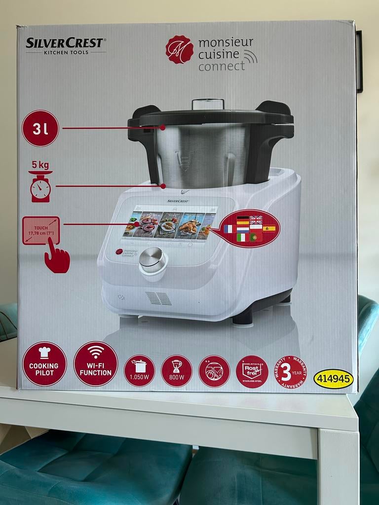 Silvercrest Monsieur Cuisine Connect - Keukenmachine, 3 snelheden of meer, Ophalen of Verzenden, Zo goed als nieuw, 2 tot 3 liter