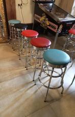 Degelijke nieuwe Chrome Amerikaanse barkrukken in 5 kleuren., Huis en Inrichting, Barkrukken, 60 tot 90 cm, Nieuw, Met voetsteun