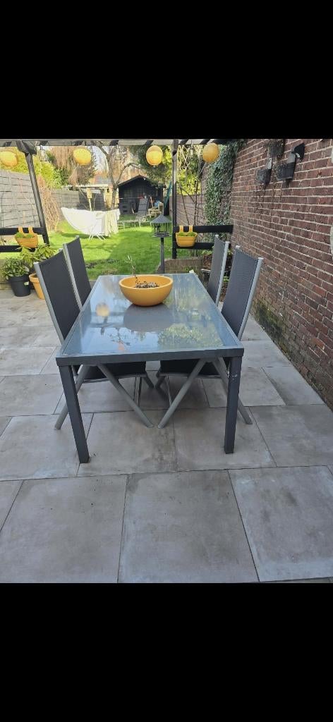 Tuintafel, Tuin en Terras, Ophalen, Gebruikt, Rechthoekig, Aluminium