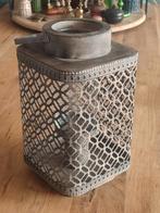 Metalen windlicht kandelaar stormlamp sfeerlicht, Nieuw, Ophalen of Verzenden, Metaal, Kandelaar