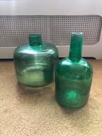2 leuke vazen nog als nieuw, Ophalen, Minder dan 50 cm, Groen, Glas