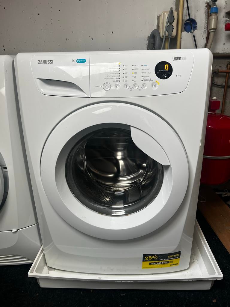 Zanussi Lindo100 wasmachine 7kg, Ophalen, Gebruikt, Voorlader, Kort programma