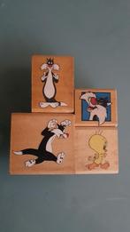 4 Nieuwe Houten Stempels Sylvester & Tweety Rubber Stampede, Ophalen of Verzenden, Nieuw, Houten stempel