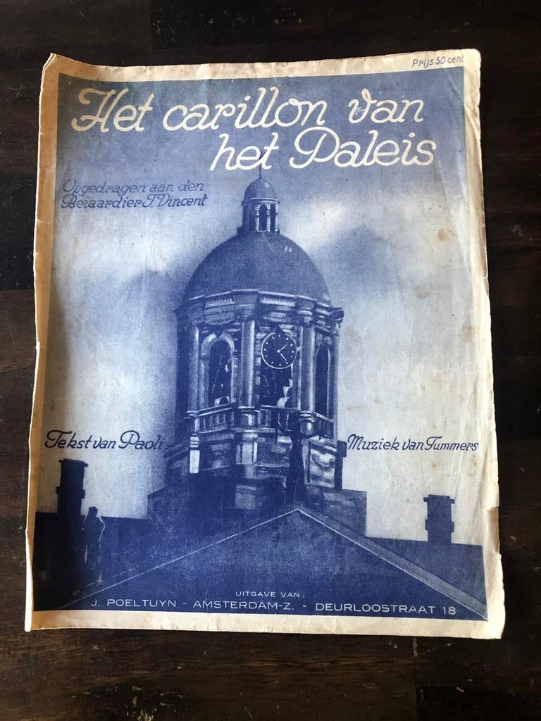 Bladmuziek het Carillon van het Paleis voor piano en zang, Ophalen of Verzenden, Zo goed als nieuw