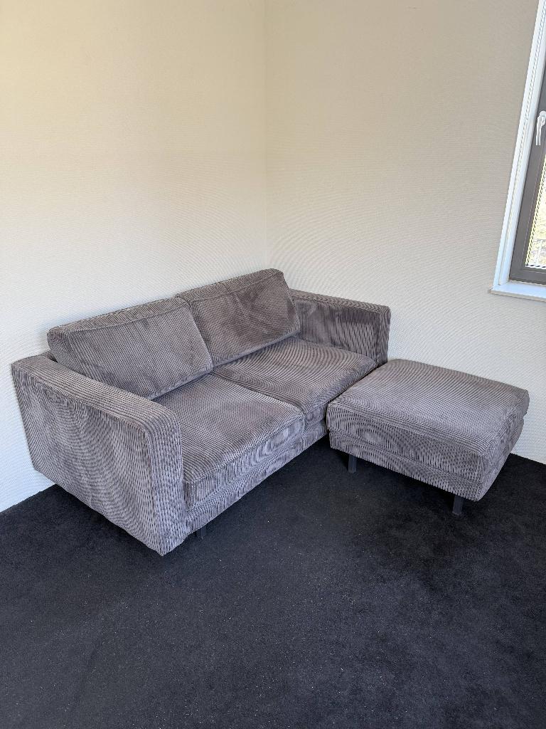 Bank met hocker (GRATIS AF TE HALEN), Huis en Inrichting, Ophalen, Gebruikt, 75 tot 100 cm