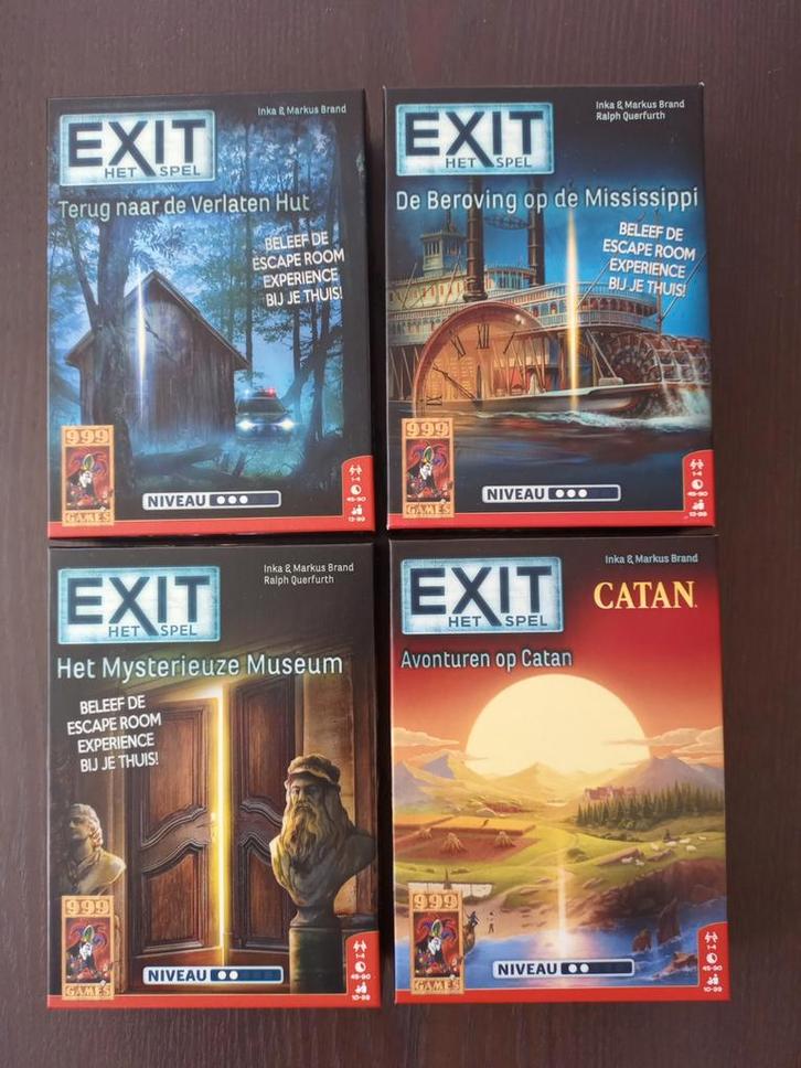 Vier Exit escape room spellen, Hobby en Vrije tijd, Gezelschapsspellen | Bordspellen, Zo goed als nieuw, Ophalen of Verzenden