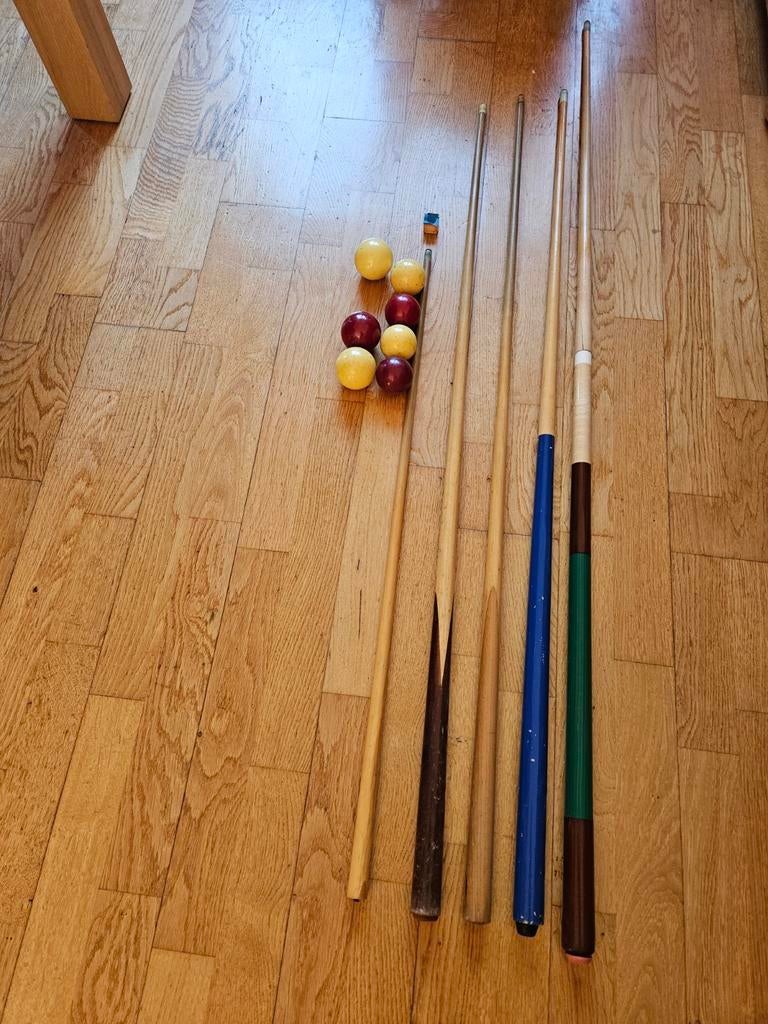 Biljartkeuen en ballen set, Ophalen of Verzenden