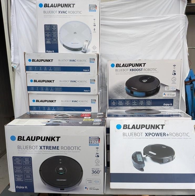Partij robotstofzuigers blaupunkt 14 stuks nieuw in doos, Ophalen, Nieuw, Reservoir, Robotstofzuiger