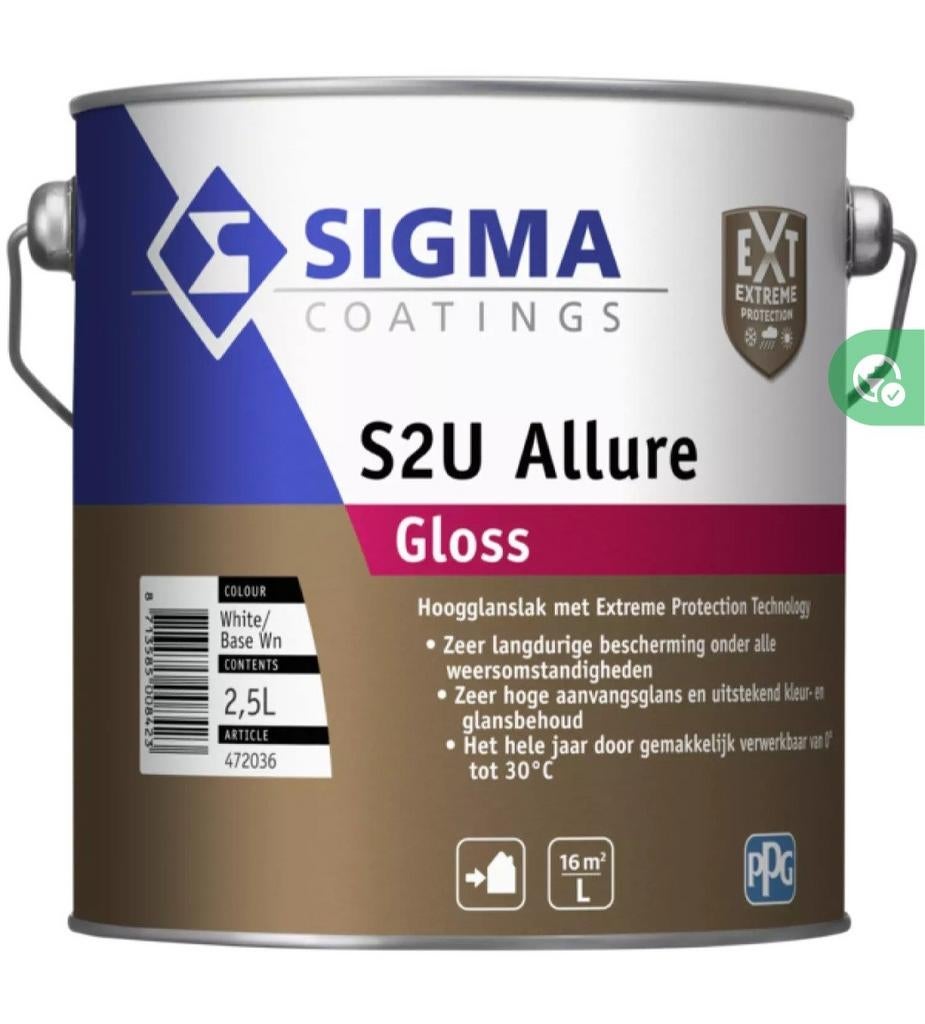 Sigma S2U Allure gloss 9010, Ophalen of Verzenden, Nieuw, Wit