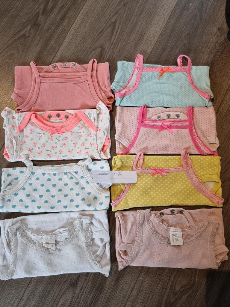 8 rompers mouwloos Hema | 74/80, Kinderen en Baby's, Babykleding | Maat 74, Ophalen of Verzenden, Meisje, Nacht- of Onderkleding