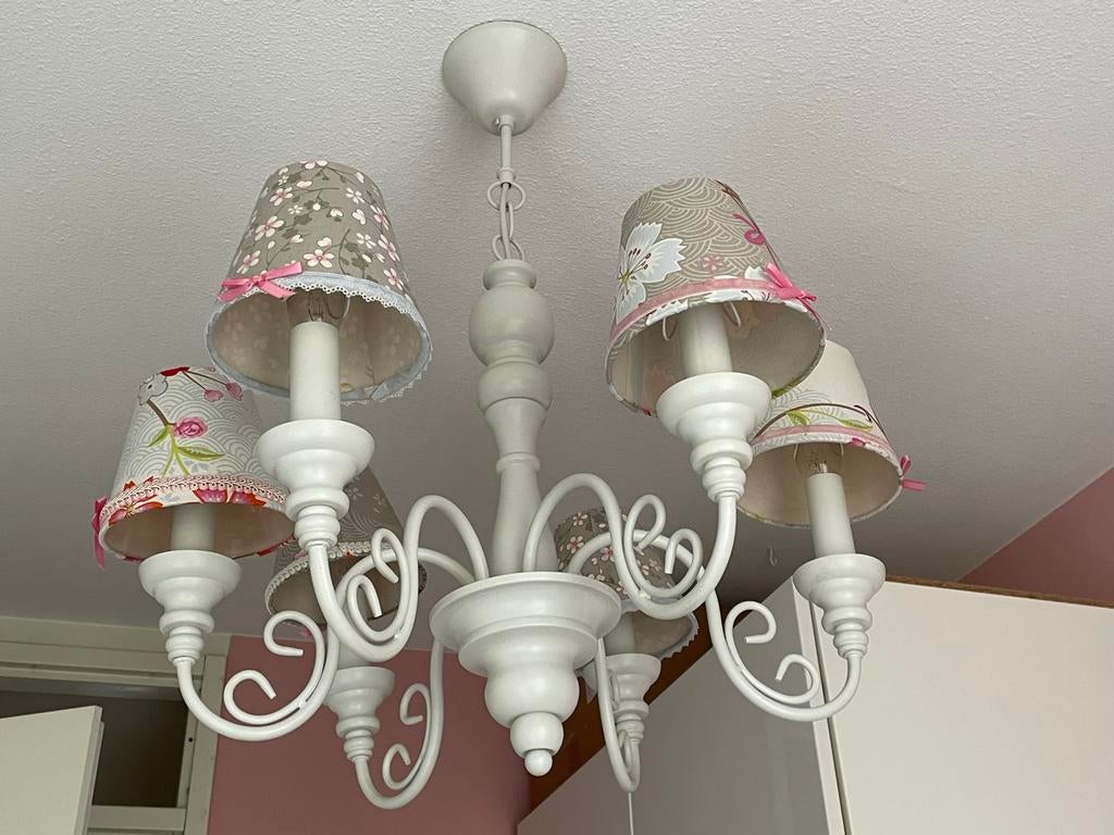 Kroonluchter & wandlampje Pip Studio voor meisjeskamer, Ophalen of Verzenden, Gebruikt, Stof