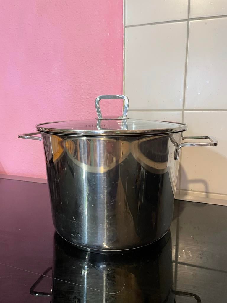 Vileroy&Boch Vivo soeppan 6,5 ltr met glazen deksel, Kookpan of Snelkookpan, Gebruikt, Inductieplaat, Ophalen of Verzenden