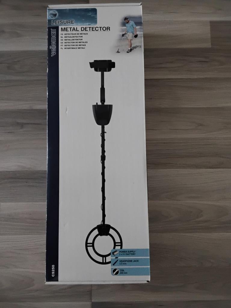 Velleman Metaaldetector CS250 - Nieuw in doos, Nieuw, 30 cm of minder, Instelbare gevoeligheid, Ophalen
