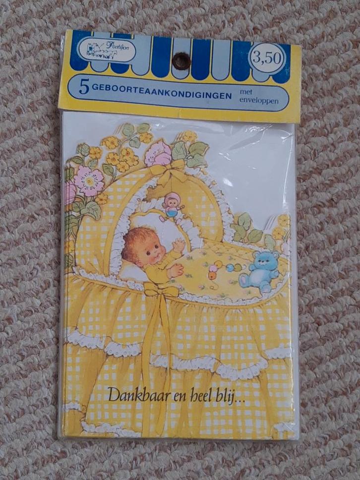 2 nieuwe pakjes vintage geboortekaartjes, Diversen, Wenskaarten, Nieuw, Ophalen of Verzenden