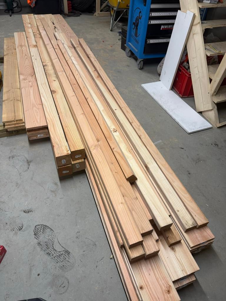 Douglas Hout Planken, Geïmpregneerd, Gebruikt, 25 tot 50 mm, Ophalen of Verzenden