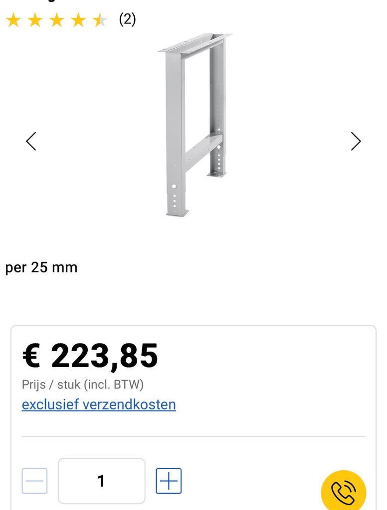 Werkbankpoot verstelbaar 1 x, Doe-het-zelf en Verbouw, Werkbanken, Ophalen, Zo goed als nieuw