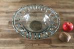 Vintage Spaanse schaal glas met unieke rand, Ophalen of Verzenden, Zo goed als nieuw, Rond, Glas