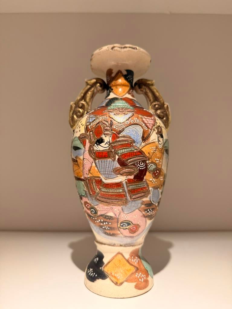 Samurai Scene Antieke Satsuma Vaas, Antiek en Kunst, Ophalen of Verzenden