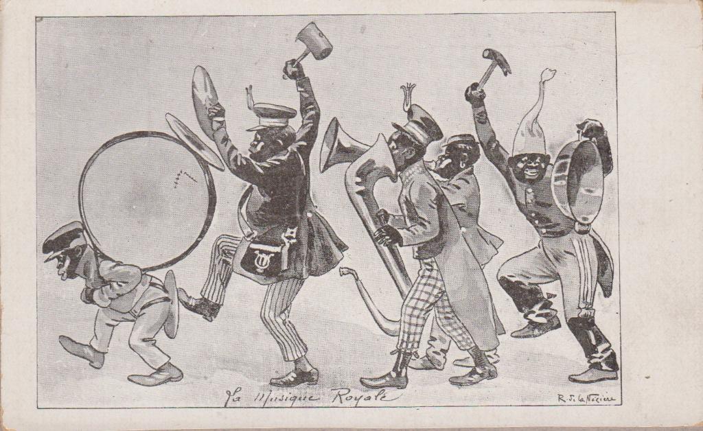 Black kids. "Musique Royale" Grappige oude AK.ca.1900, Verzenden, Voor 1920, Ongelopen, Kinderen