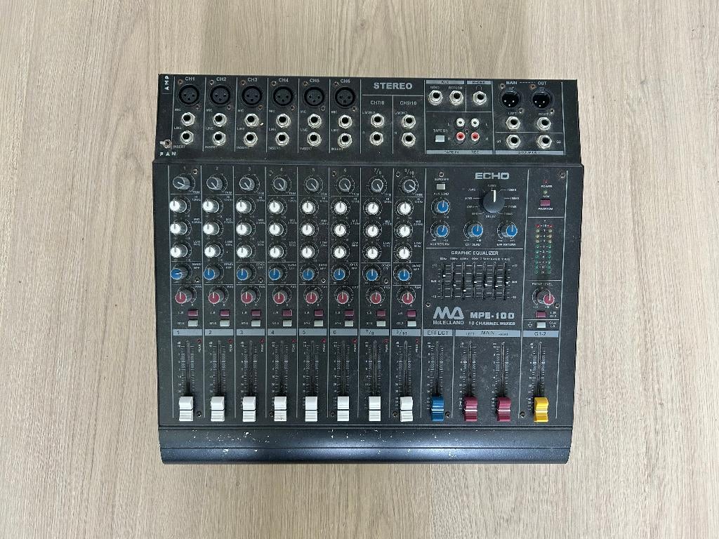 MA MPE-100 McLelland 10-kanaals Mixer, Ophalen, Gebruikt, 10 tot 20 kanalen