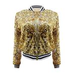 Gouden dames glitter bomberjas / goud bomberjack jas jasje, Verzenden, Nieuw, Kleding