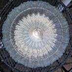 Glazen plafondlamp vintage, Huis en Inrichting, Lampen | Plafondlampen, Ophalen of Verzenden, Zo goed als nieuw, Glas