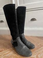 Durea: Hoge zwart leren laarzen. Maat 39; wijdte H, Hoge laarzen, Zwart, Gedragen, DUREA