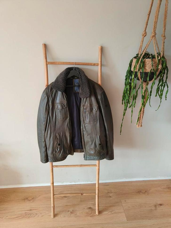 Leren Jas (Maat XXL), Kleding | Heren, Jassen | Winter, Gedragen, Overige maten, Bruin, Ophalen of Verzenden