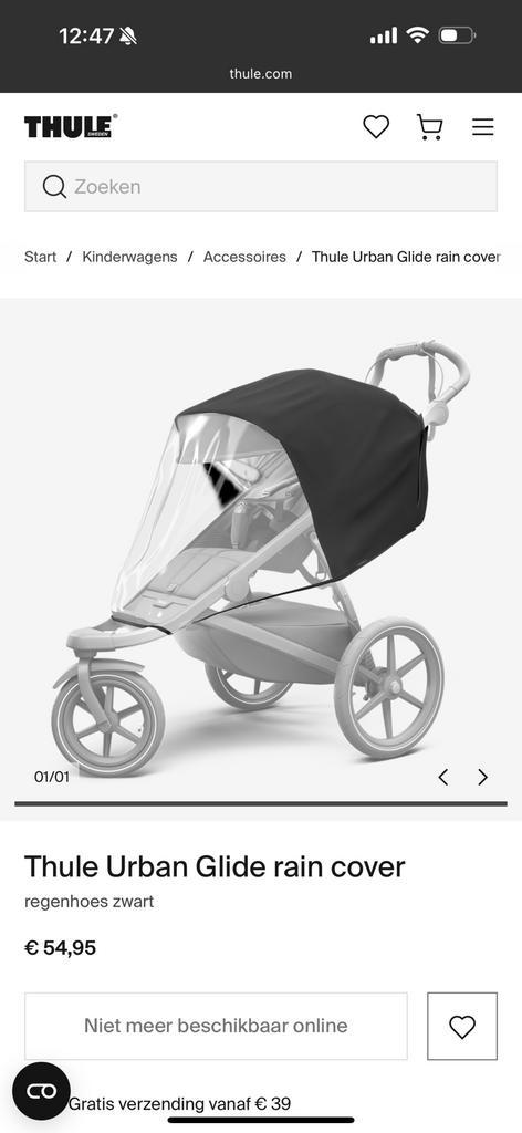 Thule urban glide raincover regenhoes NIEUW, Kinderen en Baby's, Kinderwagens en Combinaties, Nieuw, Kinderwagen, Overige merken