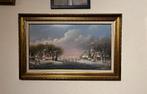 Mooi schilderij winterlandschap op paneel. Thomas Heesakkers, Ophalen of Verzenden