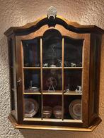 Vintage Houten Vitrinekast, Huis en Inrichting, Kasten | Vitrinekasten, Ophalen, Minder dan 50 cm, Gebruikt, Eikenhout